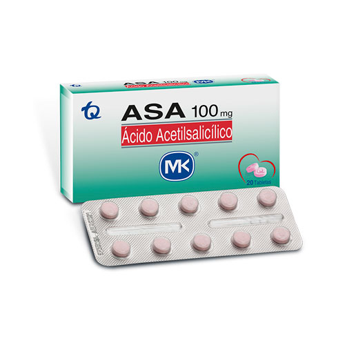 ASA 100 MG CAJA X 20 TABS