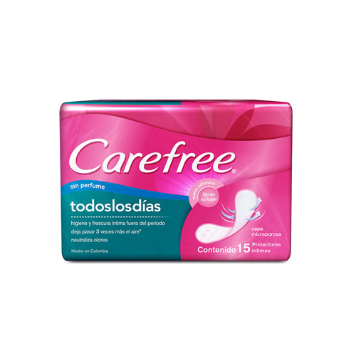 PROTECTORES CAREFREE SIN PERFUME PQTE X 15 UNDS