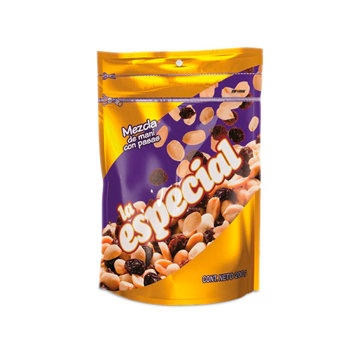 MANI LA ESPECIAL CON PASAS BOLSA X 200 GR
