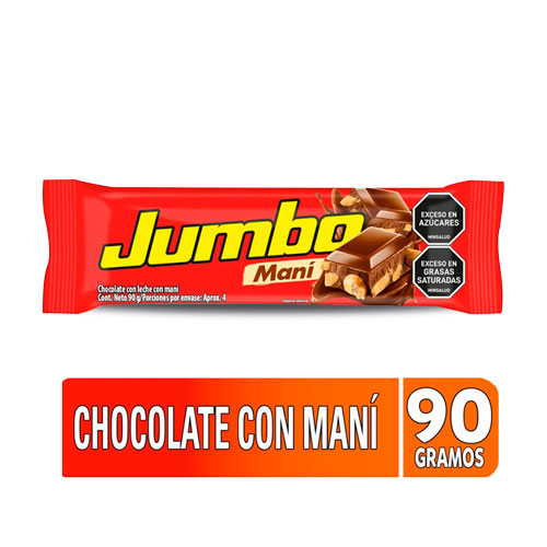 CHOC. JUMBO MANI BARRA X 90 GR