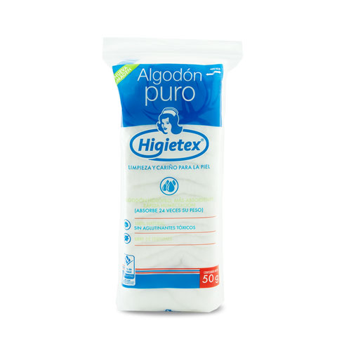 ALGODON HIGIETEX BOLSA X 50 GR