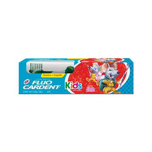 CREMA DENT.FLUOCARDENT KIDS X 50 GTS CEPILLO