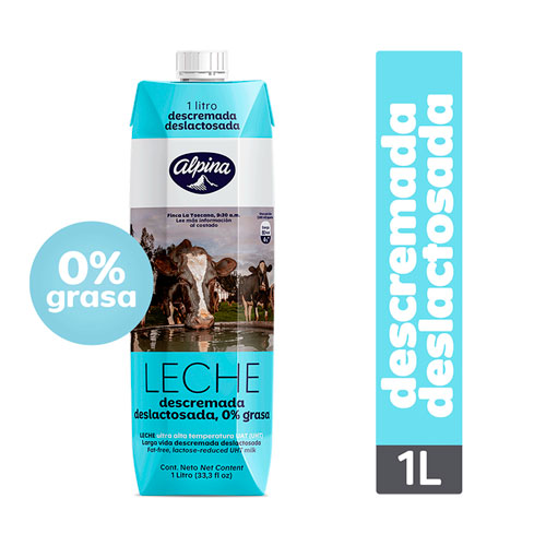 LECHE LIQ. ALPINA DESLAC.DESCR CAJA X 1 LT