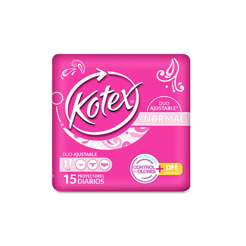 PROTECTORES KOTEX NORMAL DUO AJUST. PQTE X 15 UNDS