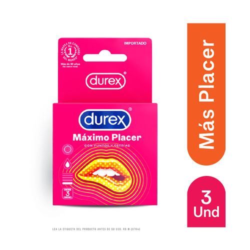 PRESERV. DUREX MAXIMO PLACER CAJA X 3 UNDS