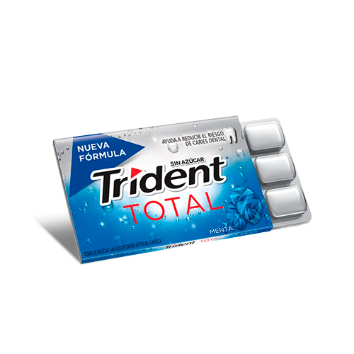 CHICLES TRIDENT TOTAL SURT. CAJA X 6 PAST