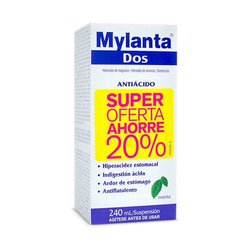 MYLANTA DOS MENTA LIQ. AHO 20% FCO X 240 ML