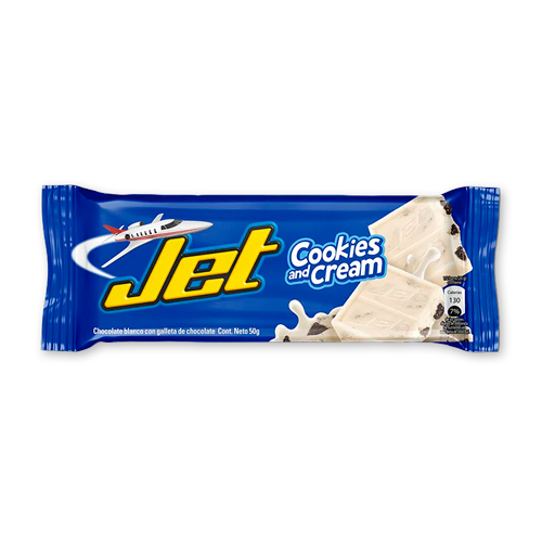 CHOC. JET COOKIES&CREAM BLACK BARRA X 50 GR