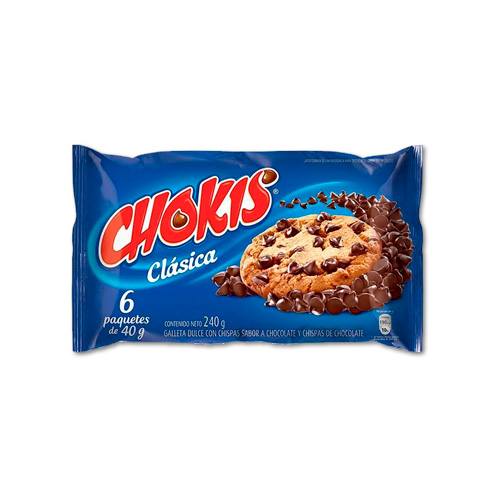 GALL. CHOKIS CHISPAS CHOCOLATE BOLSA X 6 UNDS