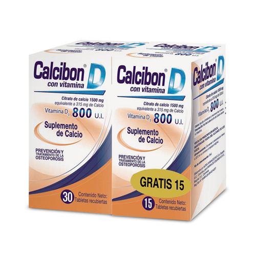 CALCIBON D 800 UI GTS FCO X 15 CAJA X 30 TABS