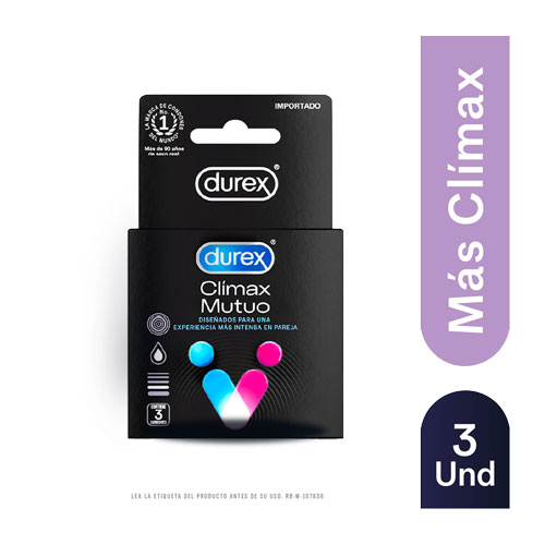 PRESERV. DUREX CLIMAX MUTUO CAJA X 3 UNDS