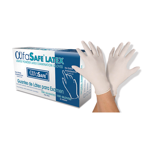 GUANTES LATEX T-S ALFASAFE CAJA X 100 UNDS