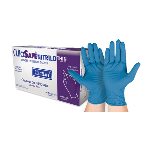 GUANTES NITRILO AZUL T-L S/TLC ALFASAFE X 100
