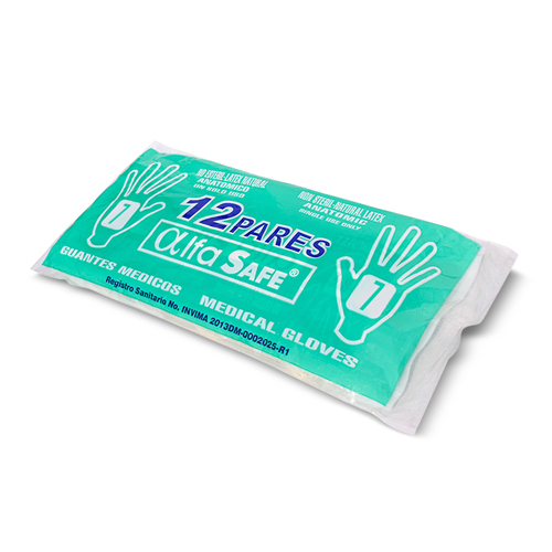 GUANTES MEDICOS 7     ALFASAFE BSA X 12 PARES