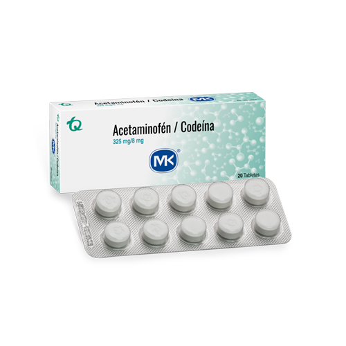 ACETAMINOFEN+COD 325/8 MG MK CAJA X 20 TAB