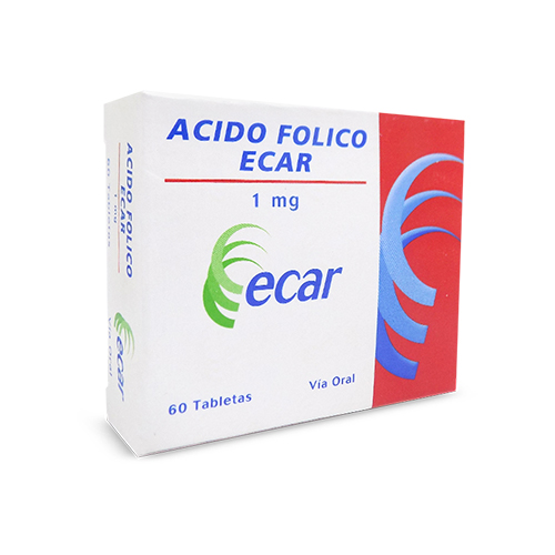 ACIDO FOLICO 1 MG ECAR CAJA X  60 TABS