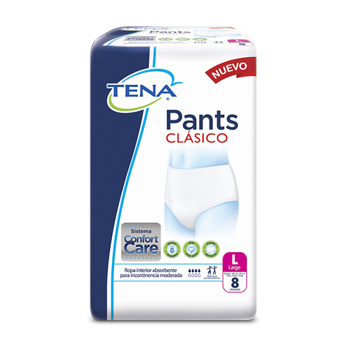 PANAL TENA PANTS CLASICO L X 8 UNDS