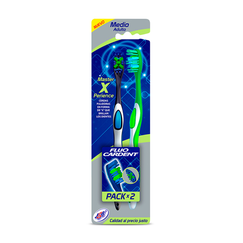 CEPILLO FLUOCARDENT MASTER X MEDIO X 2 UNDS