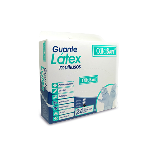 GUANTES LATEX TALCO T-L ALFASAFE CAJA X 24 UNDS