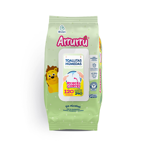 TOALLITAS ARRURRU ALOE/MZNILLA 120 UND PRE/ESP