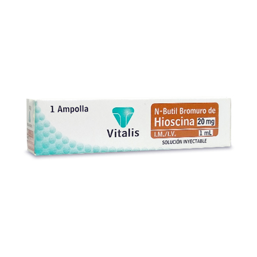 HIOSCINA N-BUTIL 20 MG/1ML VITALIS CAJA X 1 AMP