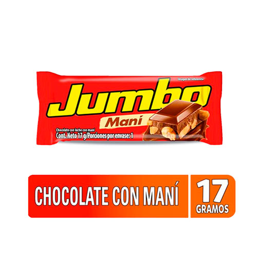 CHOC. JUMBO MANI BARRA X 17 GR
