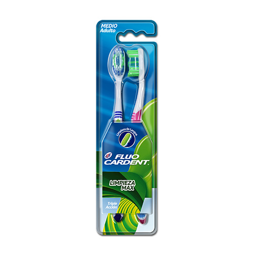 CEPILLO FLUOCARDENT LIMPIEZA MAX X 2 UNDS