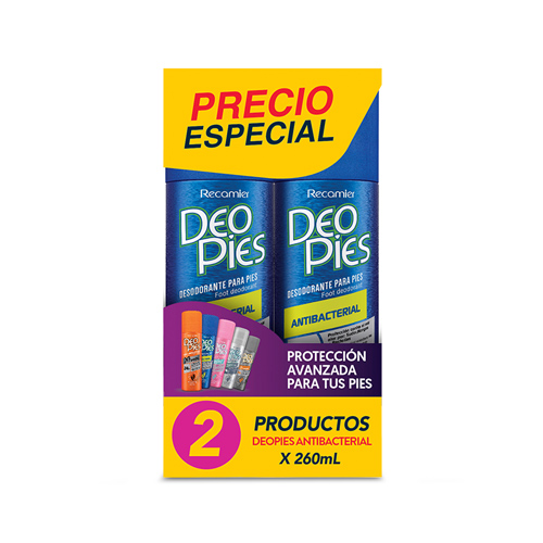 DEO-PIES SPRAY ANTIBACTERIAL 2 UNDS X 260ML