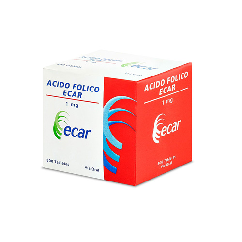 ACIDO FOLICO 1 MG ECAR CAJA X 300 TABS