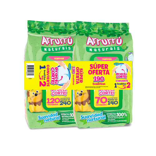 TOALLITAS ARRURRU ALOE/MNZNLLA 240 UNDS OFERTA