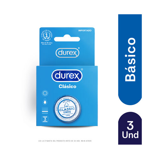 PRESERV. DUREX CLASICO CAJA X 3 UNDS