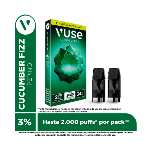 VUSE EPOD CUCUMBER FIZZ 34 MG X 2 UNDS