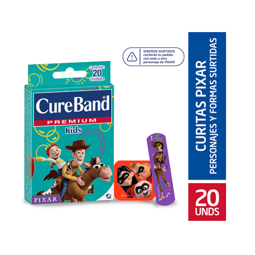 CURITAS CUREBAND PREMIUN NINOS PIXAR X 20 UNDS