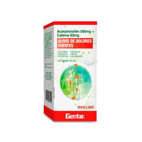 ACETAMINOFEN+CAFEINA 500/65 MG GENFAR X 48 TAB