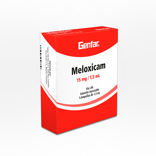 MELOXICAM 15 MG/1.5 ML GENFAR CAJA X 5 AMP