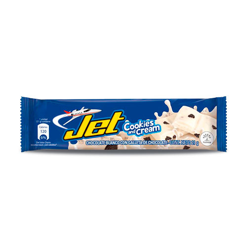 CHOC. JET COOKIES&CREAM BARRA X 21 GR