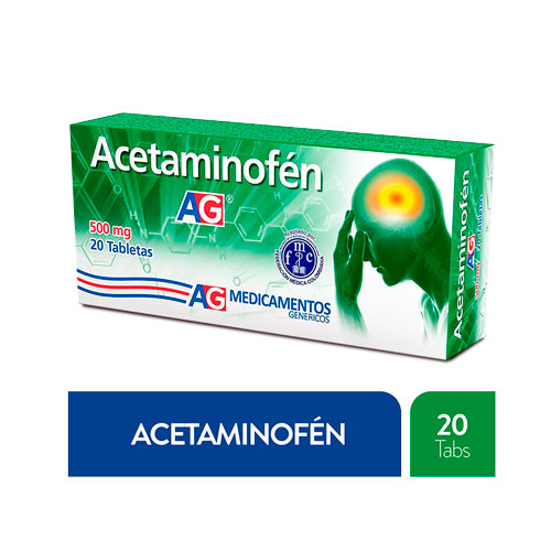 ACETAMINOFEN 500 MG AME.GEN CAJA X  20 TABS