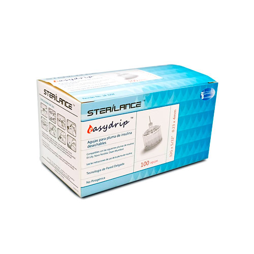 AGUJAS PLUMA INSULINA 32G X 4MM CAJA X 100 UNDS