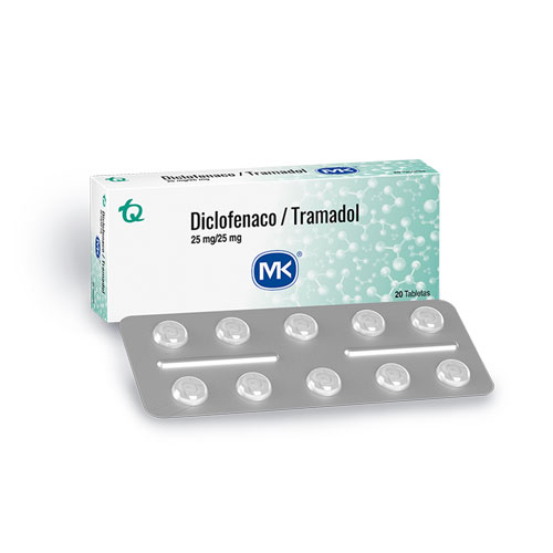 DICLOFENACO/TRAMADOL 25/25 MG MK CAJA X 20 TABS