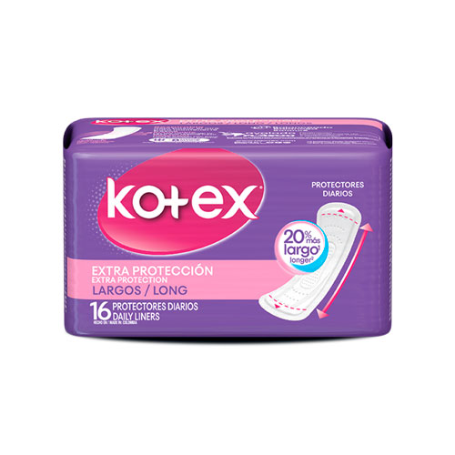 PROTECTORES KOTEX EXTRA PROT. LARGOS PQTE X 16 UNDS