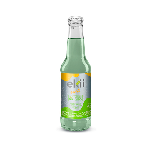 SODA EKII BUBBLES MANZANA JENGIBRE BOT X 207 ML