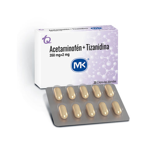 ACETAMINOFEN+TIZANIDINA MK 350/2 MG X20CAP