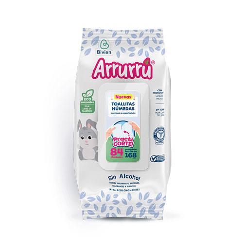 TOALLITAS ARRURRU SUAVIDAD/HUMECTACION X 84 UNDS