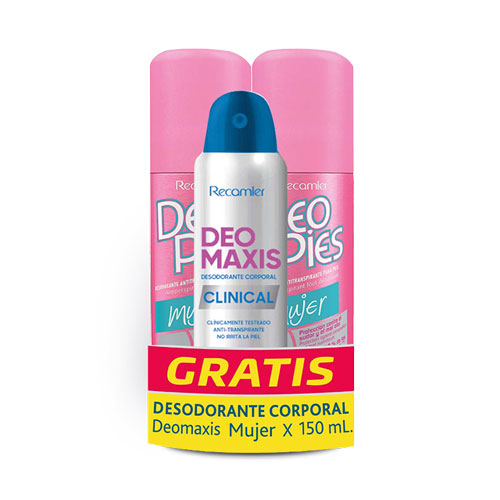 DEO-PIES SPRAY MUJER 2X260ML GTS MAXIS X150M