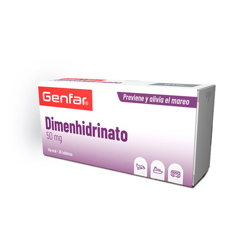 DIMENHIDRINATO 50 MG GENFAR CAJA X 36 TABS