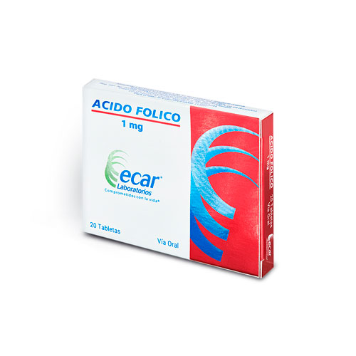 ACIDO FOLICO 1 MG ECAR CAJA X 20 TABS