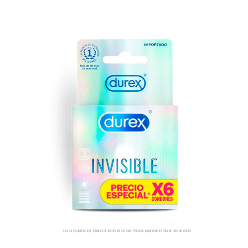PRESERV. DUREX INVISIBLE PRE/ESP X 6UNDS