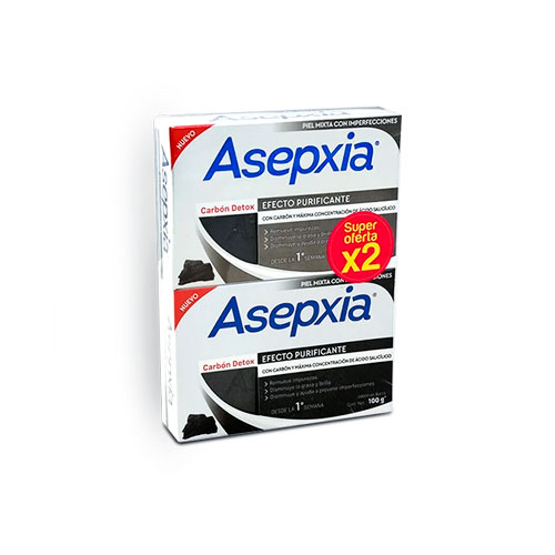 ASEPXIA JABON CARBON OFERTA 2 UNDS X 100 GR