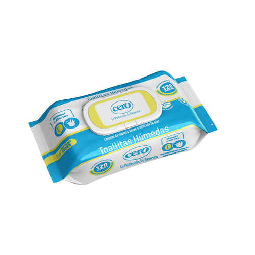 TOALLITAS CERO VIT.E +ALOE PQTE X 120 UNDS