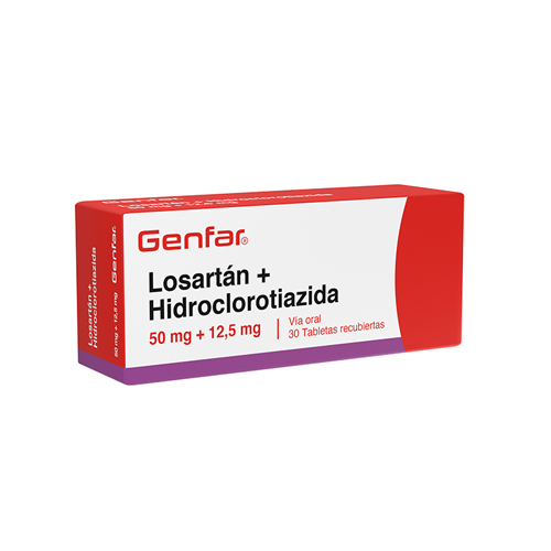 LOSARTAN HCT  50/12.5 MG GENFAR CAJA X 30 TABS